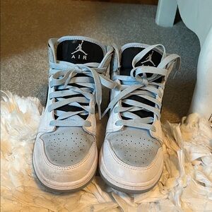 Jordan High-Top Sneakers in White and Black